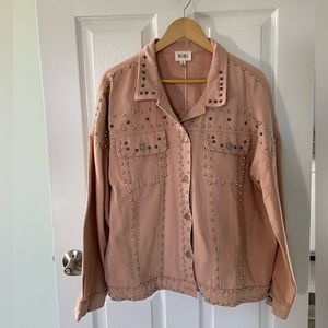 BiBi studded pink cotton jean jacket